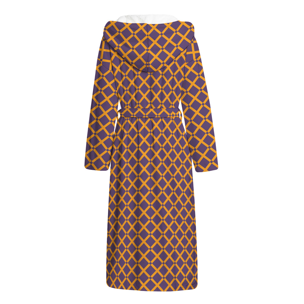 Halloween X Pattern Print Hooded Bathrobe