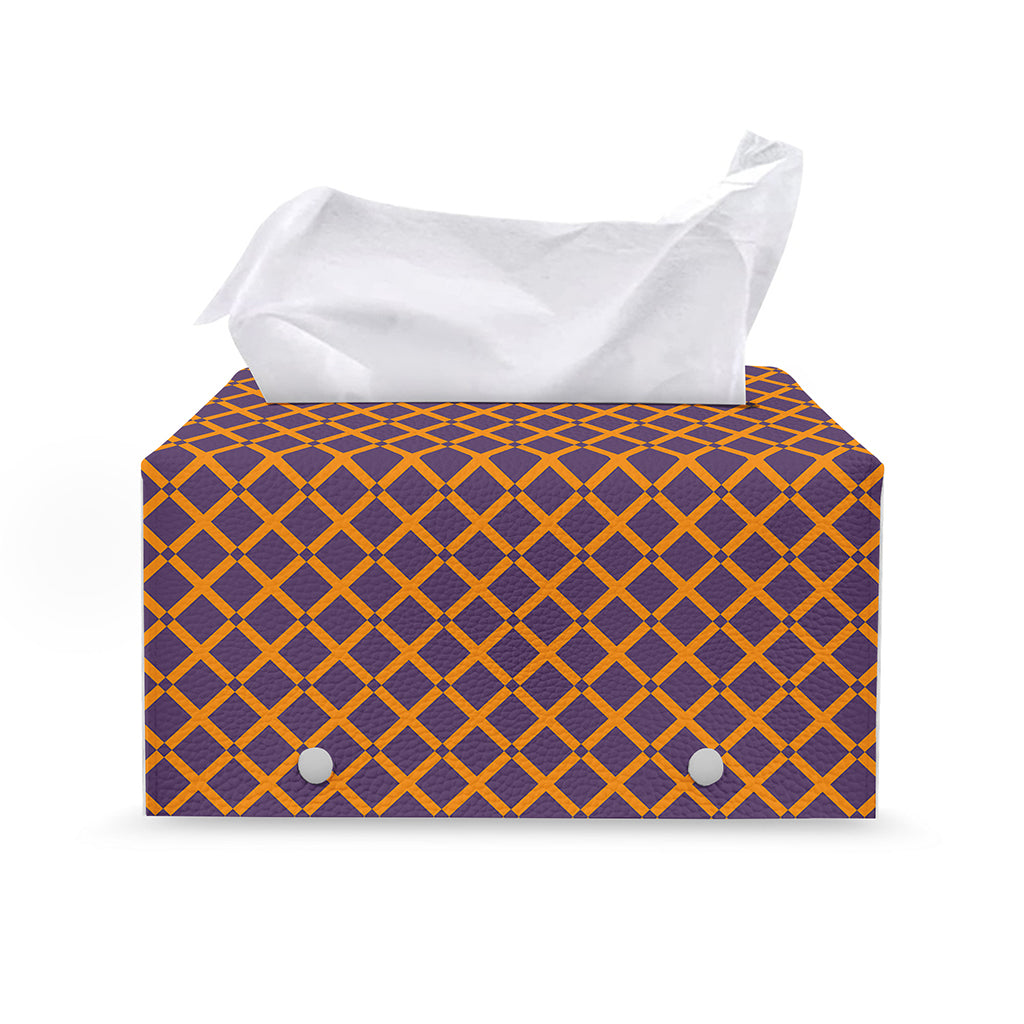 Halloween X Pattern Print Leather Tissue Box Cover
