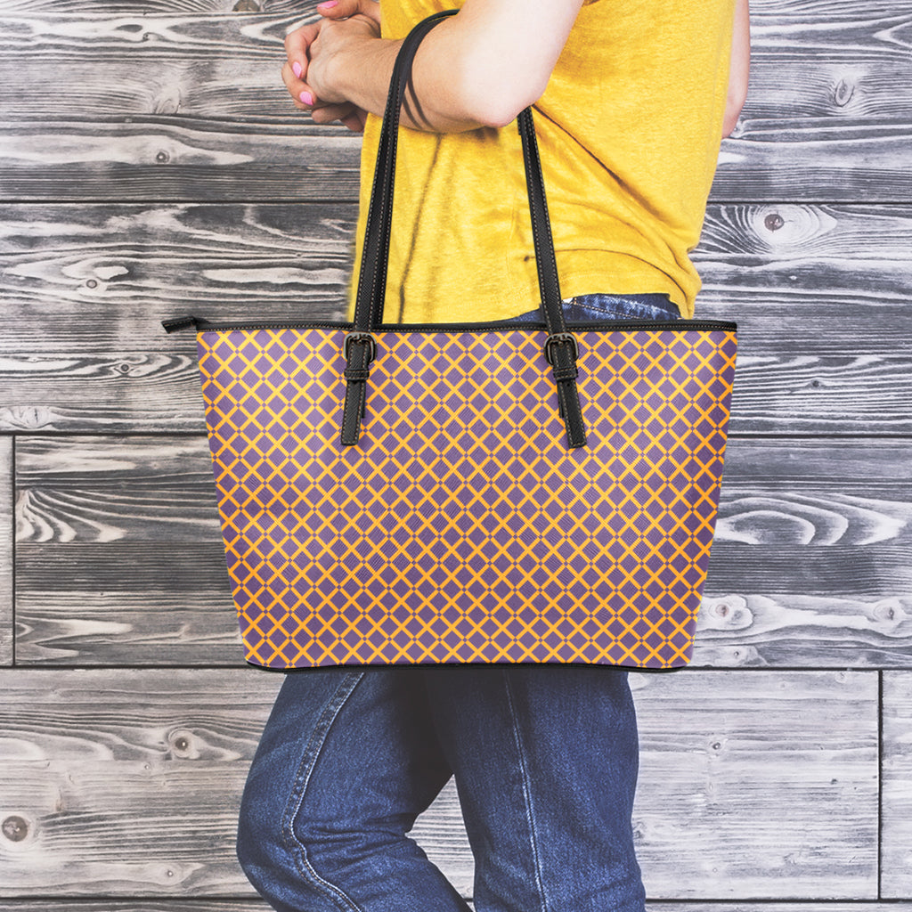 Halloween X Pattern Print Leather Tote Bag