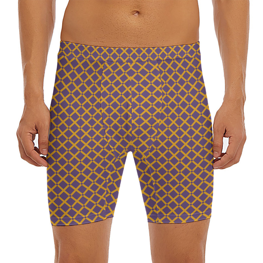 Halloween X Pattern Print Men's Long Boxer Briefs
