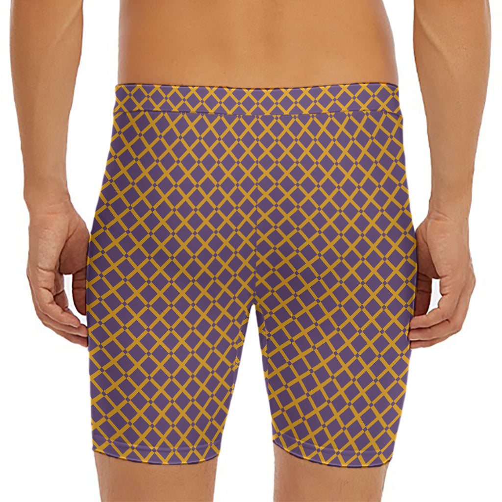 Halloween X Pattern Print Men's Long Boxer Briefs