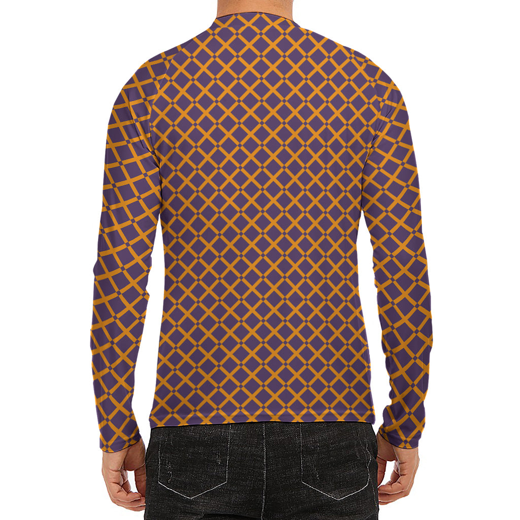 Halloween X Pattern Print Men's Long Sleeve Rash Guard
