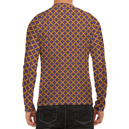 Halloween X Pattern Print Men's Long Sleeve Rash Guard