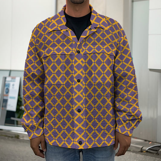 Halloween X Pattern Print Men's Shirt Jacket