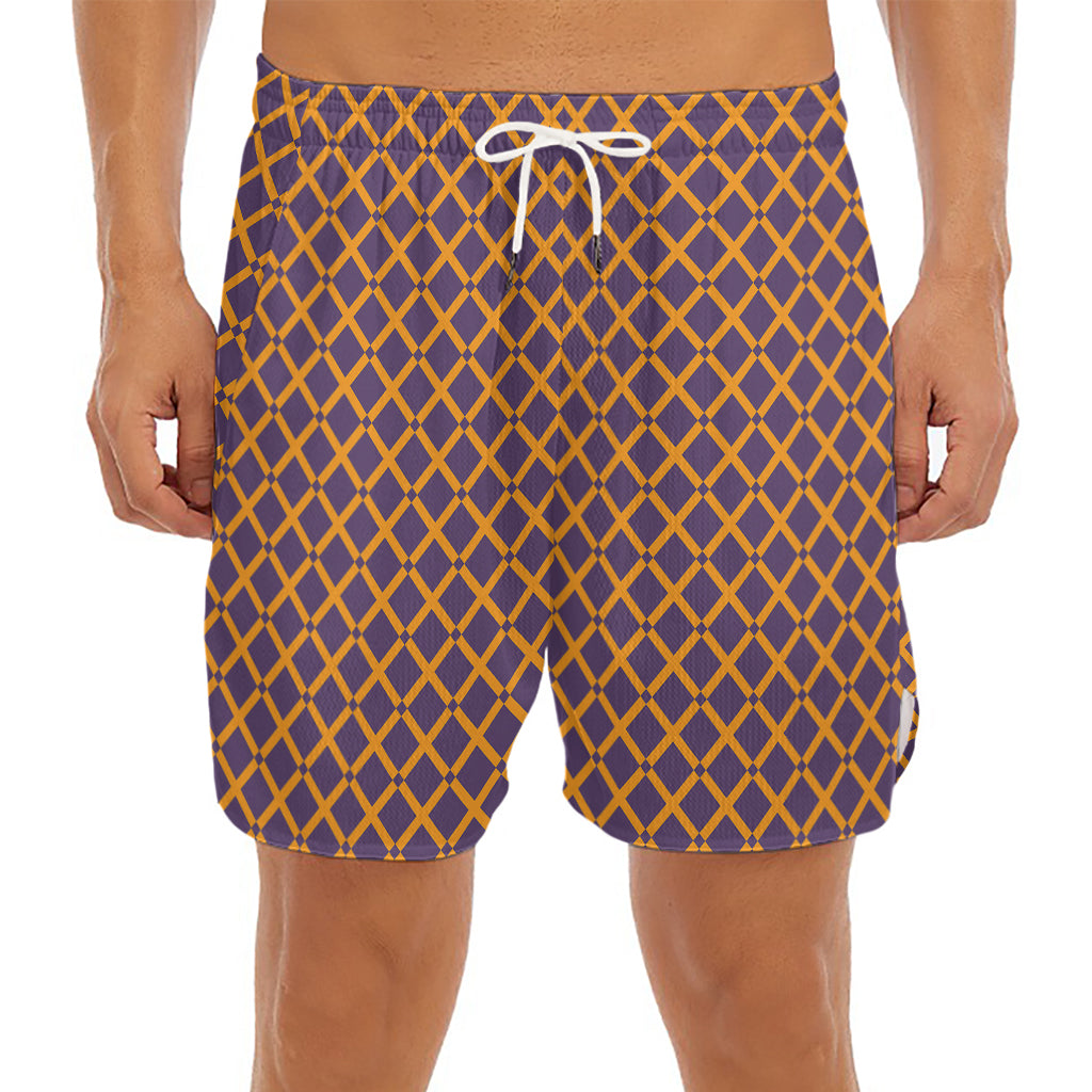 Halloween X Pattern Print Men's Split Running Shorts