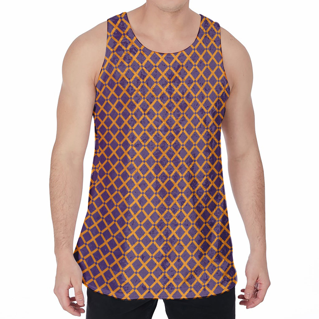 Halloween X Pattern Print Men's Velvet Tank Top