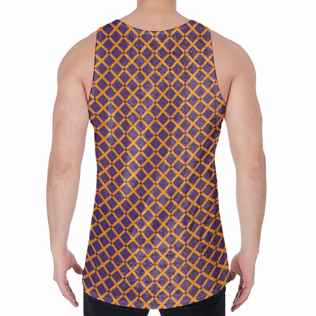 Halloween X Pattern Print Men's Velvet Tank Top