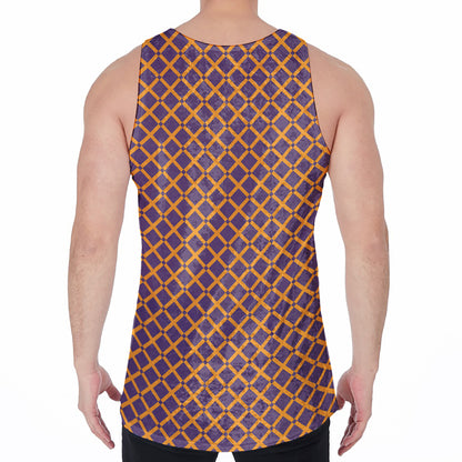 Halloween X Pattern Print Men's Velvet Tank Top