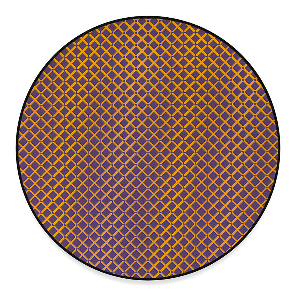 Halloween X Pattern Print Round Floor Mat