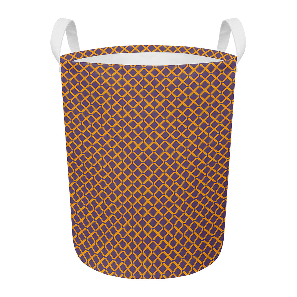 Halloween X Pattern Print Round Laundry Basket