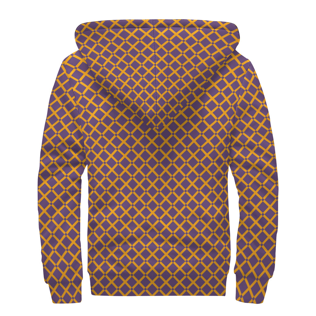 Halloween X Pattern Print Sherpa Lined Zip Up Hoodie