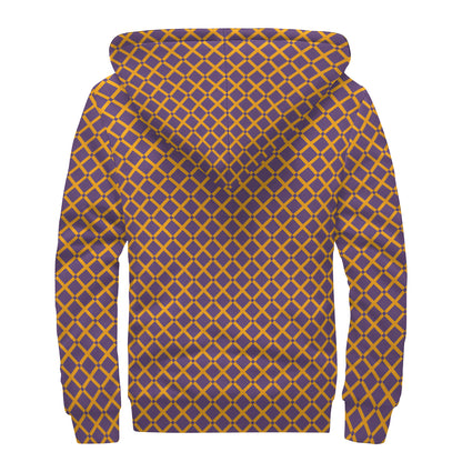 Halloween X Pattern Print Sherpa Lined Zip Up Hoodie