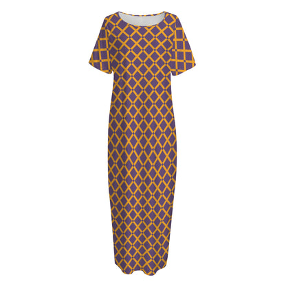 Halloween X Pattern Print Short Sleeve Long Nightdress