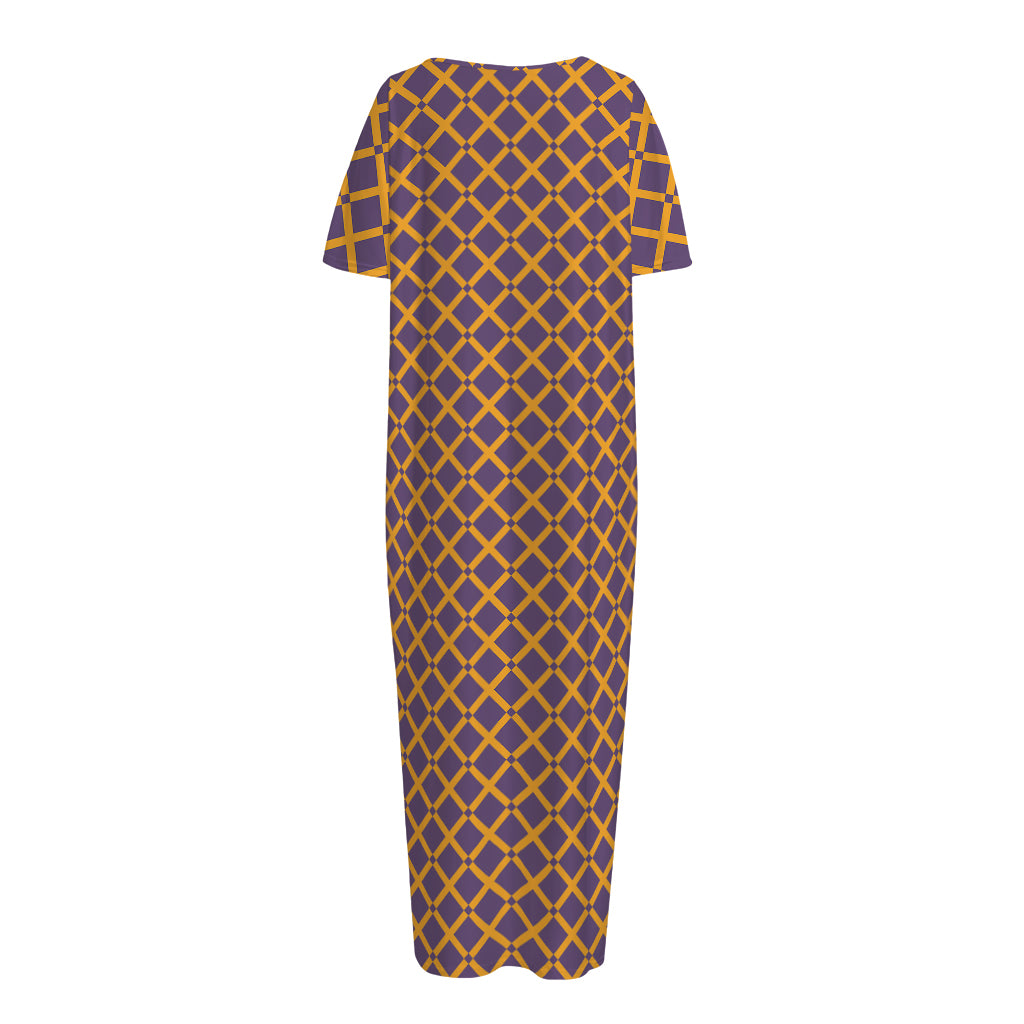 Halloween X Pattern Print Short Sleeve Long Nightdress