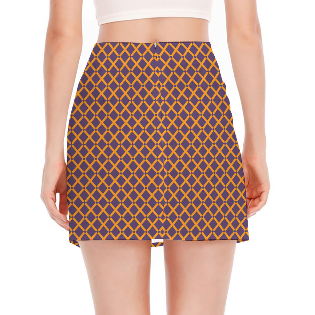 Halloween X Pattern Print Side Slit Mini Skirt