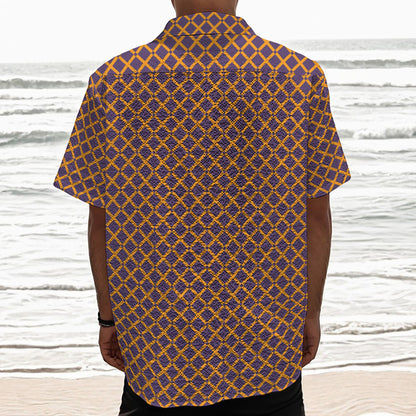 Halloween X Pattern Print Textured Short Sleeve Shirt