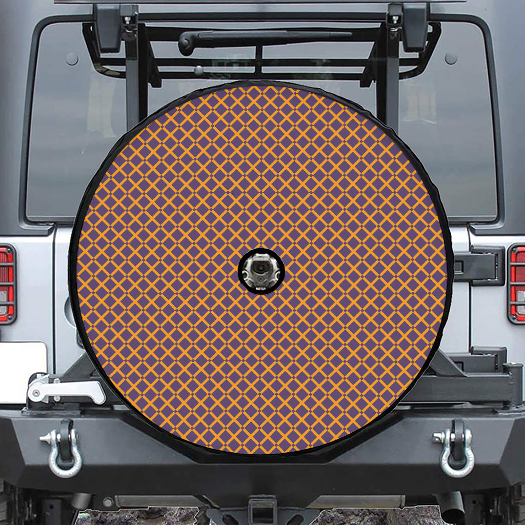 Halloween X Pattern Print Tire Cover With Camera Hole