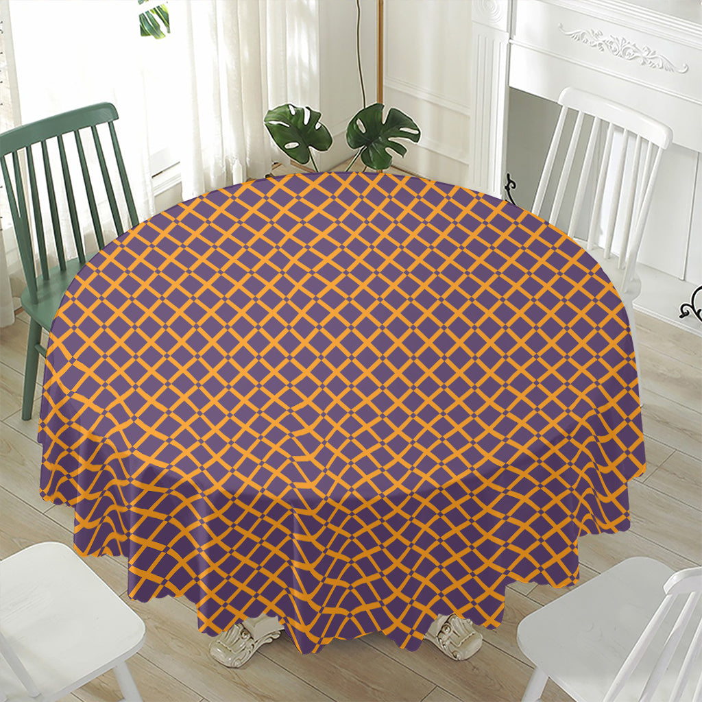Halloween X Pattern Print Waterproof Round Tablecloth