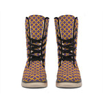 Halloween X Pattern Print Winter Boots