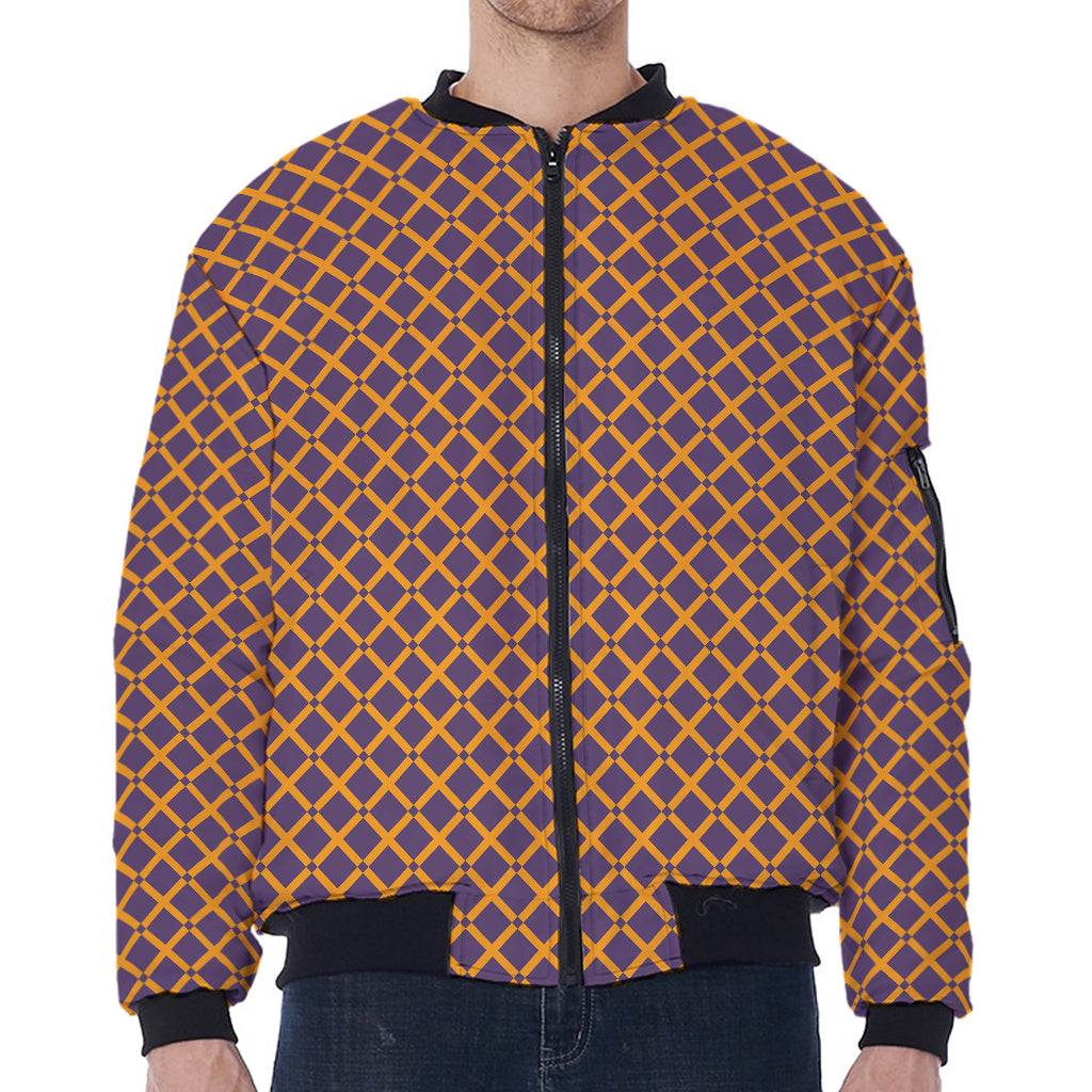 Halloween X Pattern Print Zip Sleeve Bomber Jacket