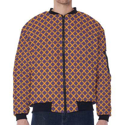 Halloween X Pattern Print Zip Sleeve Bomber Jacket