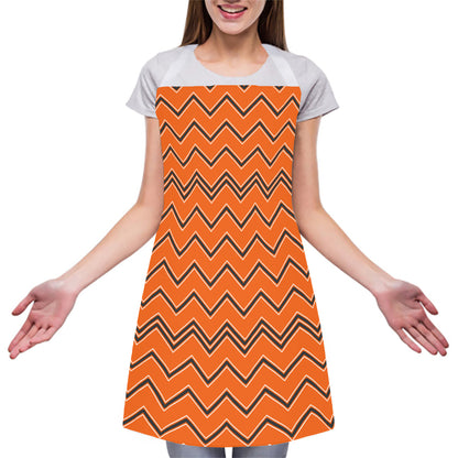 Halloween Zig Zag Pattern Print Adjustable Apron