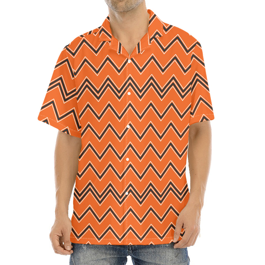 Halloween Zig Zag Pattern Print Aloha Shirt