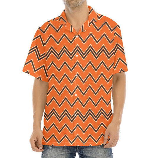 Halloween Zig Zag Pattern Print Aloha Shirt