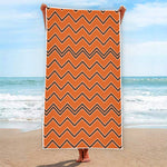 Halloween Zig Zag Pattern Print Beach Towel