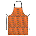 Halloween Zig Zag Pattern Print Bib Apron With Pocket