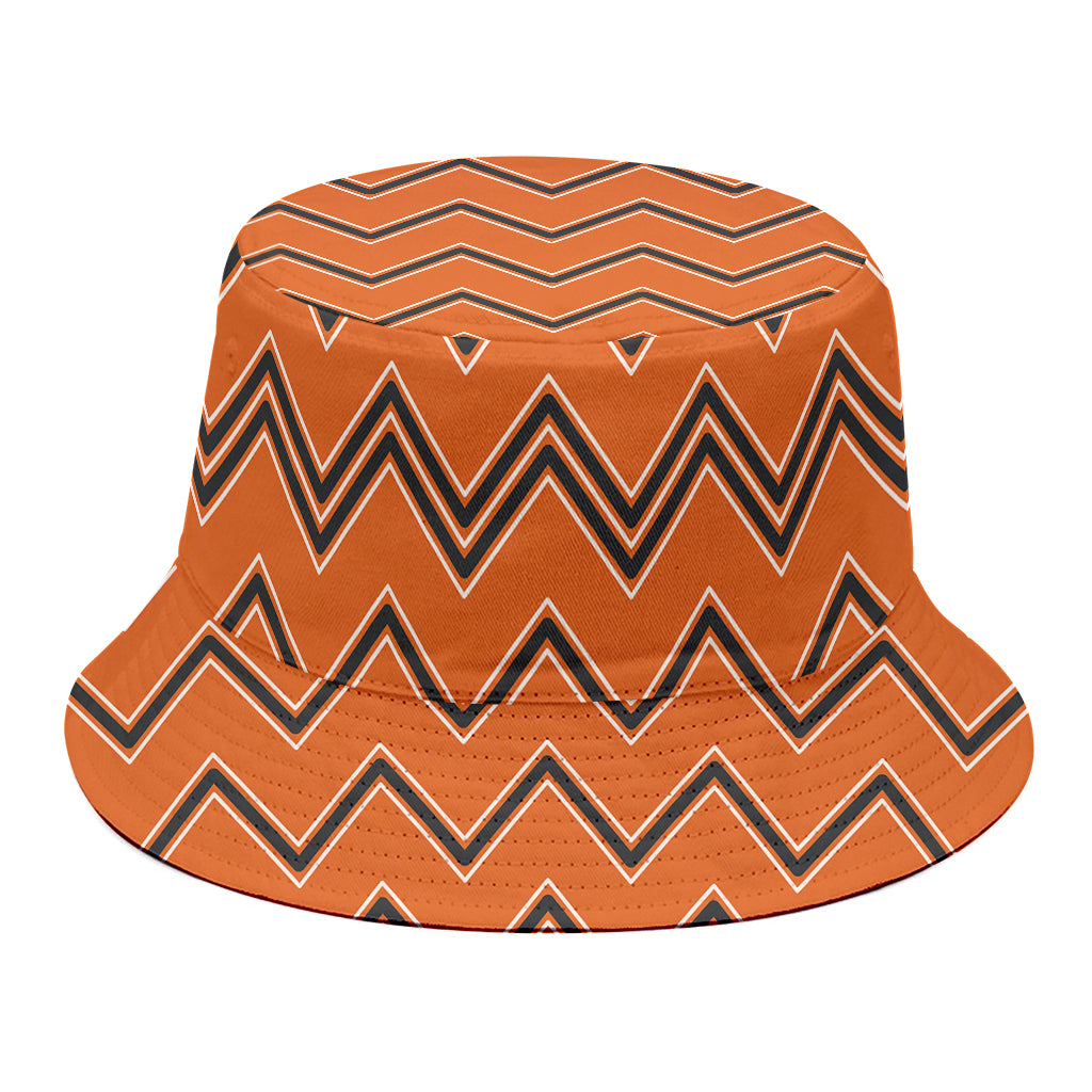Halloween Zig Zag Pattern Print Bucket Hat