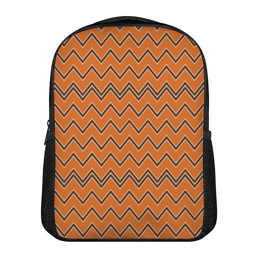 Halloween Zig Zag Pattern Print Casual Backpack