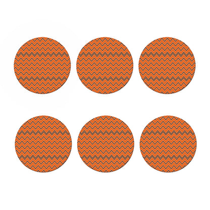 Halloween Zig Zag Pattern Print Coaster Set
