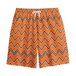 Halloween Zig Zag Pattern Print Cotton Shorts