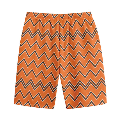 Halloween Zig Zag Pattern Print Cotton Shorts
