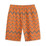Halloween Zig Zag Pattern Print Cotton Shorts