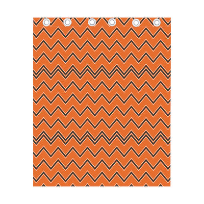 Halloween Zig Zag Pattern Print Curtain