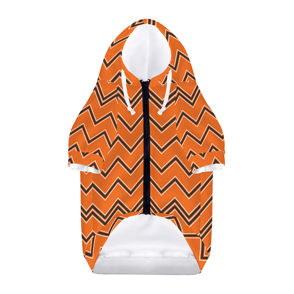 Halloween Zig Zag Pattern Print Dog Zip Up Hoodie