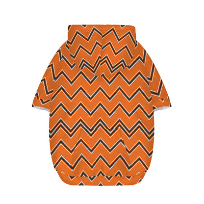 Halloween Zig Zag Pattern Print Dog Zip Up Hoodie