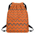 Halloween Zig Zag Pattern Print Drawstring Backpack
