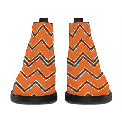 Halloween Zig Zag Pattern Print Flat Ankle Boots