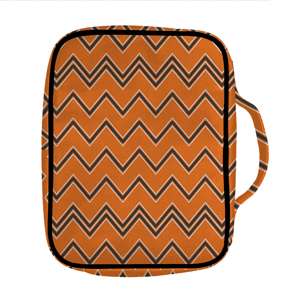 Halloween Zig Zag Pattern Print Front Pocket Bible Bag