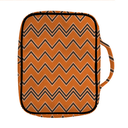 Halloween Zig Zag Pattern Print Front Pocket Bible Bag