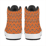 Halloween Zig Zag Pattern Print High Top Leather Sneakers