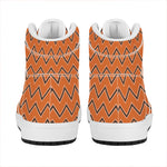 Halloween Zig Zag Pattern Print High Top Leather Sneakers