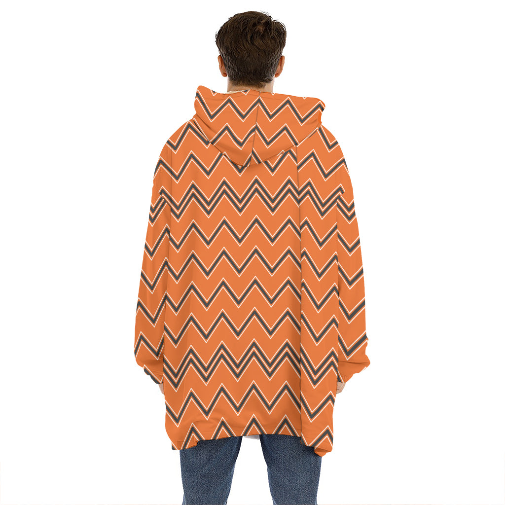 Halloween Zig Zag Pattern Print Hoodie Blanket