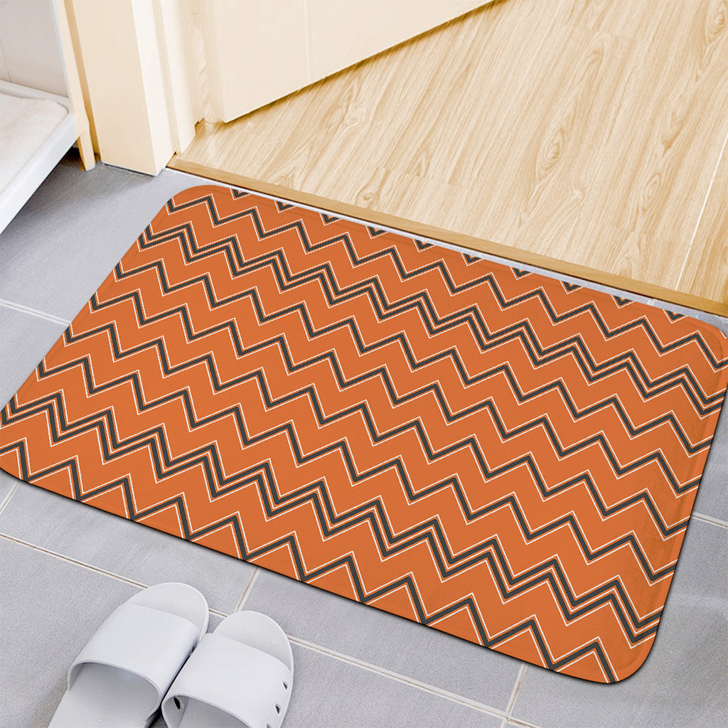 Halloween Zig Zag Pattern Print Indoor Door Mat