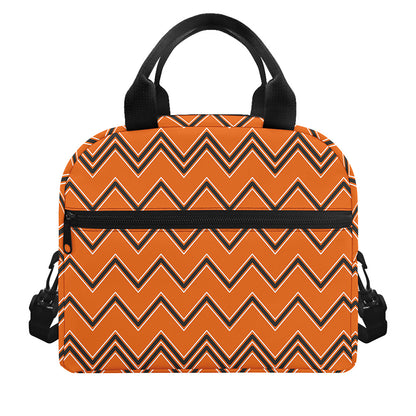 Halloween Zig Zag Pattern Print Insulated Lunch Bag