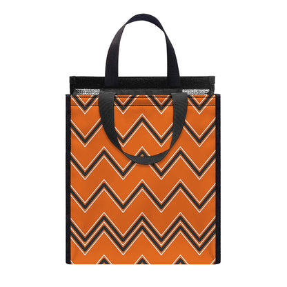 Halloween Zig Zag Pattern Print Insulated Lunch Tote
