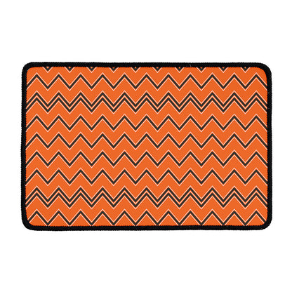 Halloween Zig Zag Pattern Print Kitchen Mat